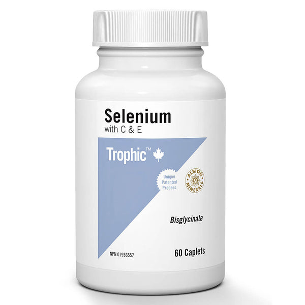 Bottle of Selenium Bisglycinate with C & E 60 Caplets