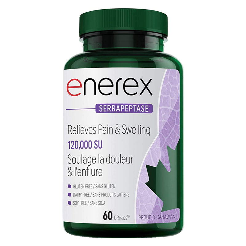 Bottle of Enerex Serrapeptase 120,000 SU 60 Delayed-Release Capsules