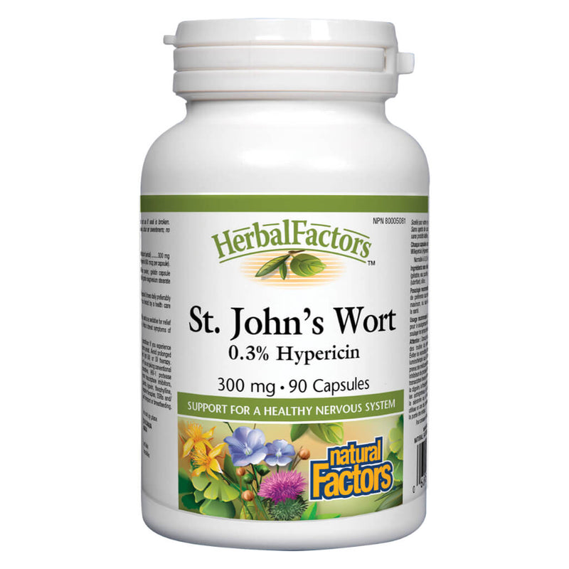 Bottle of Natural Factors St. John's Wort 300 mg 90 Capsules