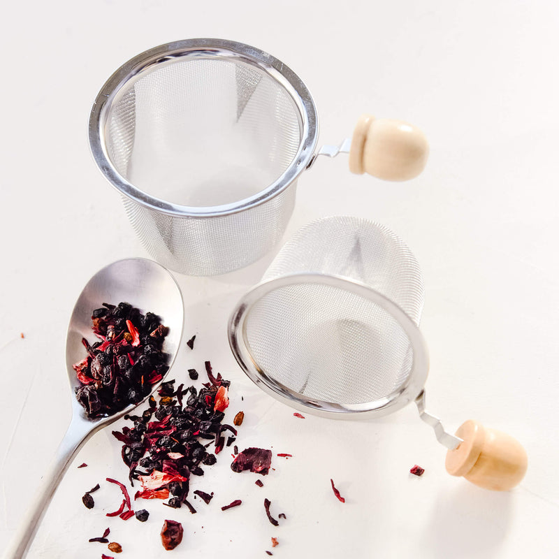 Tea Pot Strainer with Wooden Handle