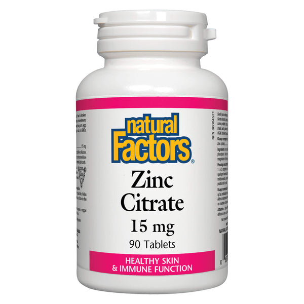 Natural Factors - Zinc Citrate 15 mg | Optimum Health Vitamins, Canada