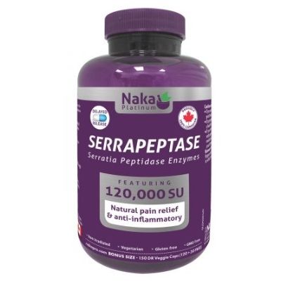 Bottle of Naka Serrapeptase 120,000SU 150VegetableCapsules