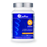 Bottle of CanPrev D3 2,500 IU MCT Oil Base 240 Softgels