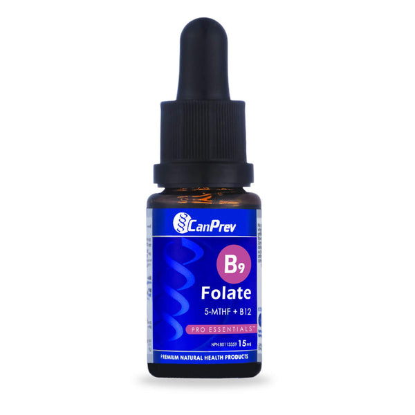 Bottle of CanPrev B9 Folate 200mcg Drops 15mL