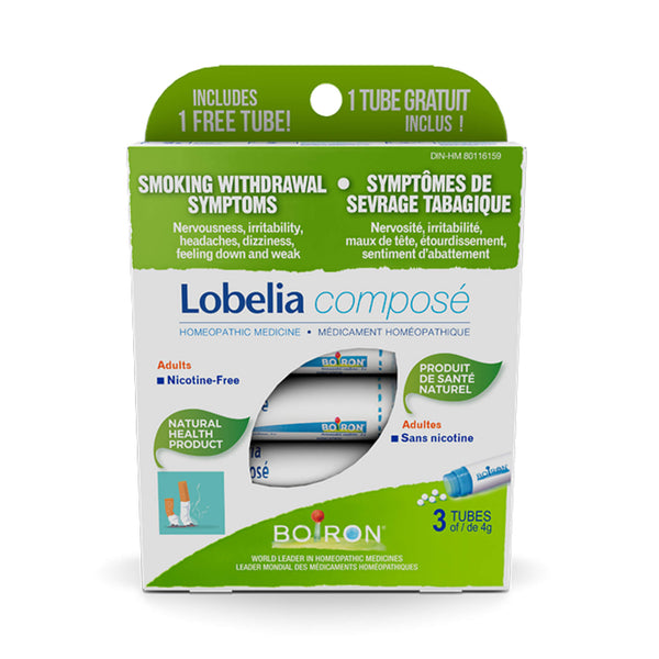 Box of Boiron Lobelia Composé - Smoking Withdrawal Symptoms 3 x 80 Pellets