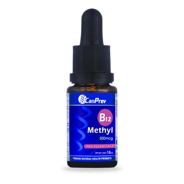 Bottle of CanPrev B12 Methyl Drops 15mL